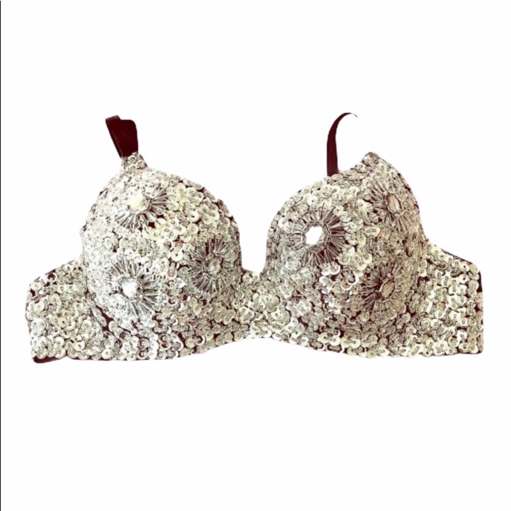 Sequin and Rhinestone Bra